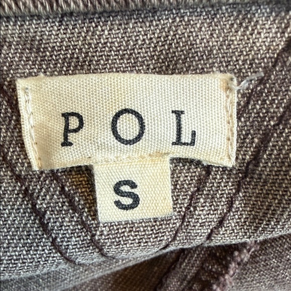 POL Plaid Patchwork Button-Up Jacket Size S Oversized Boho Slouchy Raw Hem - Picture 8 of 13